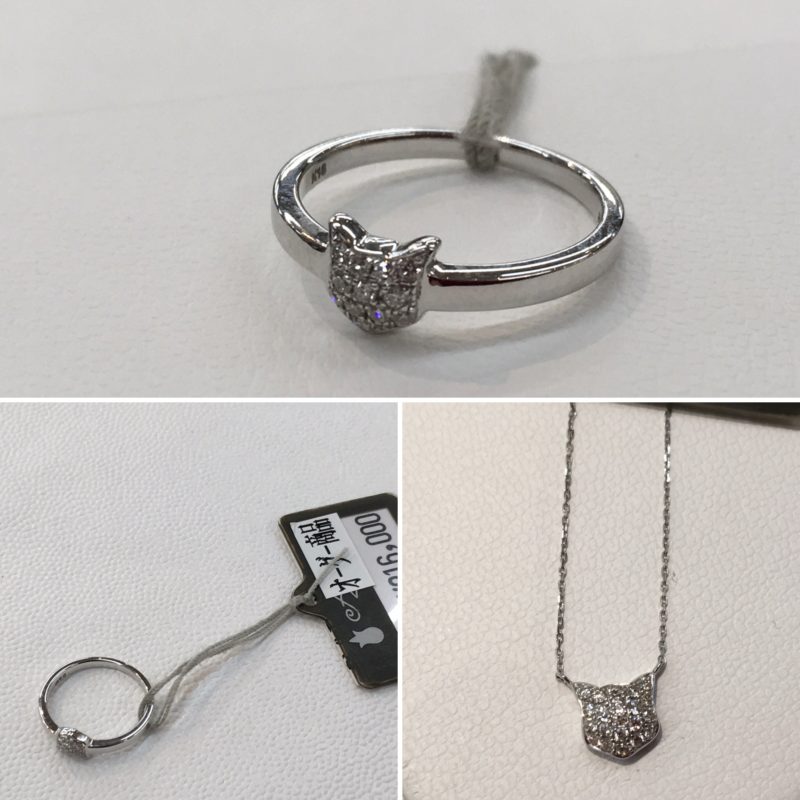 猫の指輪とネックレス