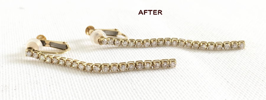 娘さんからもらったピアスをイヤリング加工